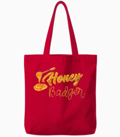 Retro Honey Badger Tote Bags - Red