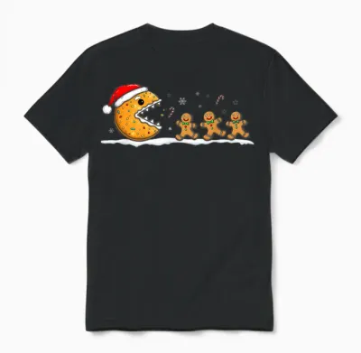 Funny Gingerbread Christmas Cookie Baking Boys Girls Unisex T-Shirt - Black