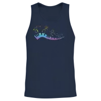 Piano Keyboard - Funny Piano Stick Figure Keyboard Unisex Tank Top - Navy – 2