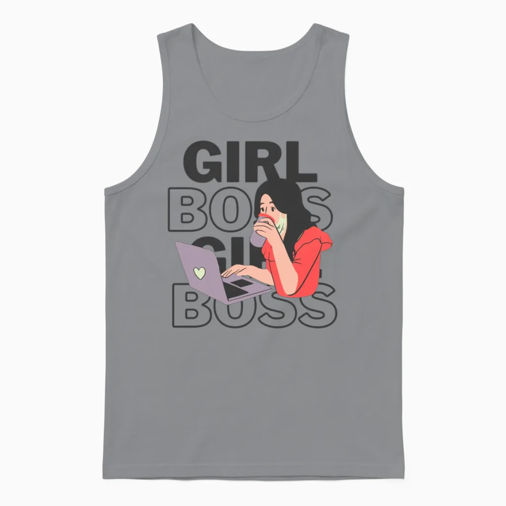 Im a Girl Boss Retro Unisex Tank Top in Sport Grey