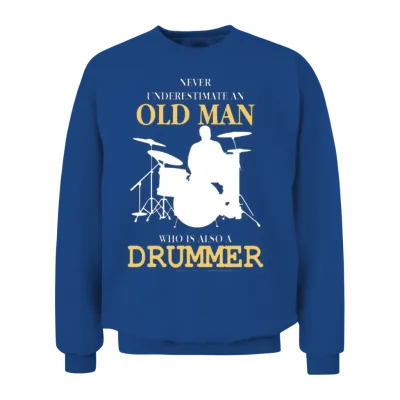 Old Man Drummer Unisex Sweatshirt - Royal