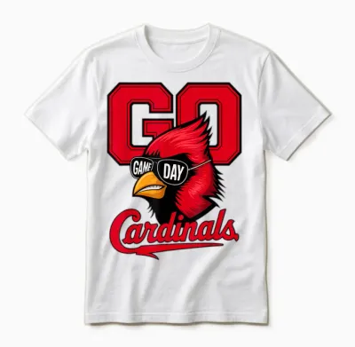 Retro Go Cardinals Game Day Gifts for Men Women Kid Boy Girl Unisex T-Shirt - White