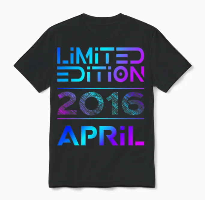 Limited Edition April 2016 Junge Mädchen 10. Geburtstag Unisex T-Shirt in Black