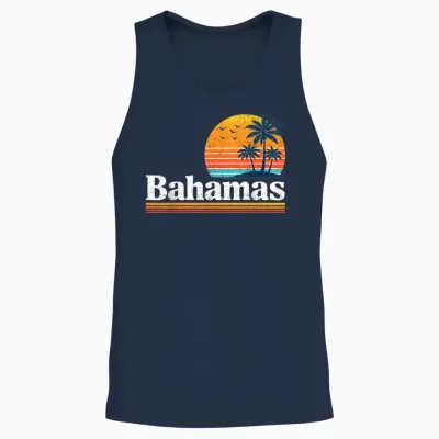 Voyage Rétro Aux Bahamas Unisex Tank Top - Navy