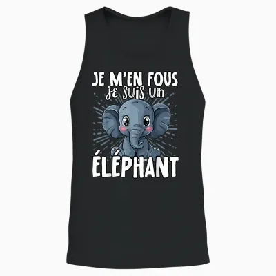 Je M'en Fous Je Suis Un Elephant - Sweet Elephant T-Shirt, Black, S Unisex Tank Top - Black