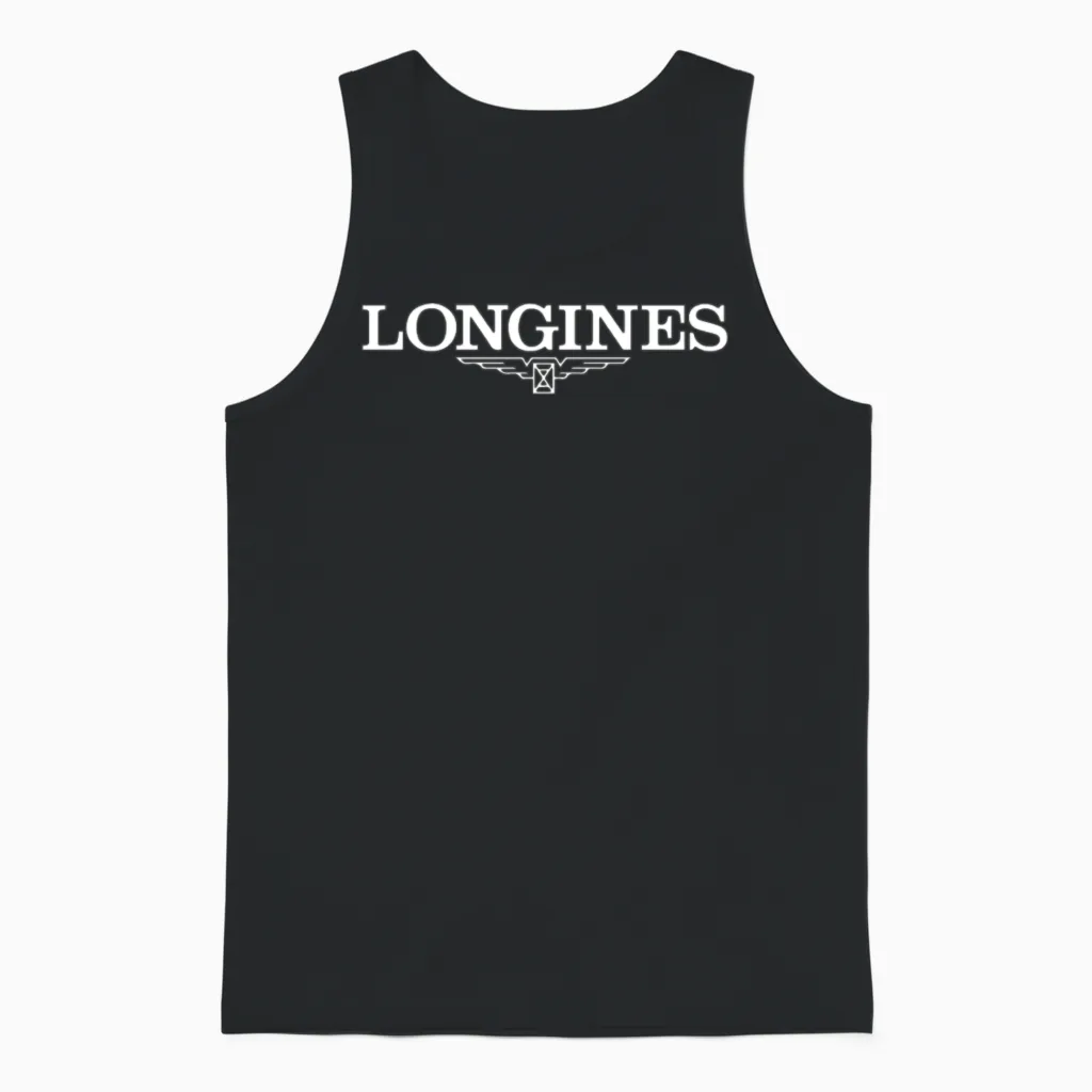 Longines Logo Swiss Watch Unisex Tank Top in Black