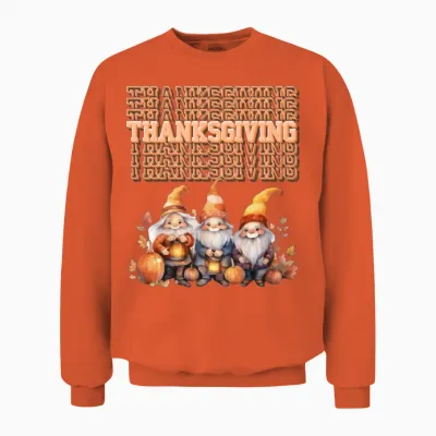 Autumnal Gnomes - Thanksgiving Unisex Sweatshirt - Orange