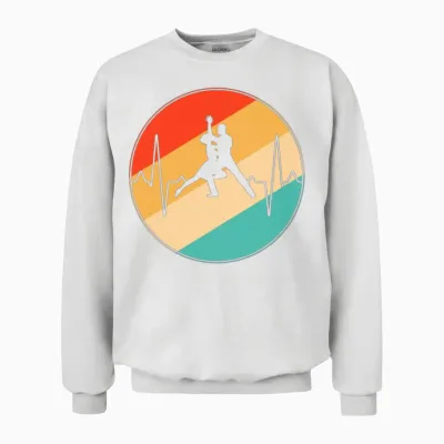 Dance Retro Heartbeat Unisex Sweatshirt - White