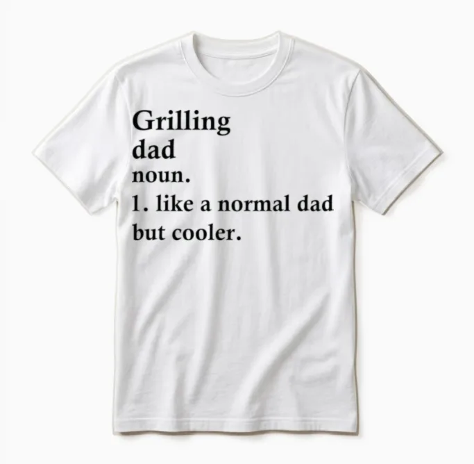 Grilling Dad Funny Bbq Definition Unisex T-Shirt in White