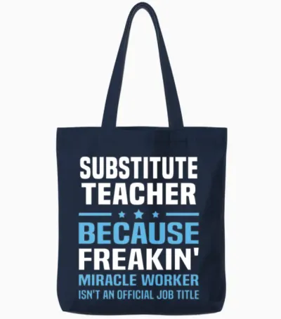 Substitute Teacher Tote Bags - Navy