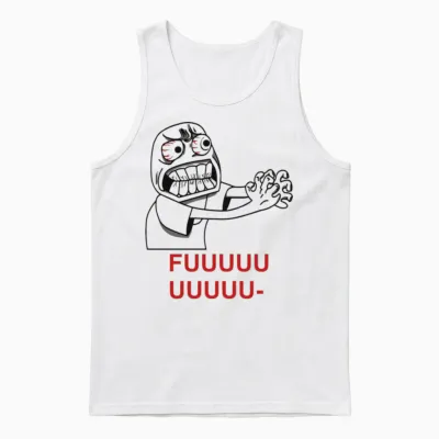Rage Guy Angry Fuu Fuuu Fuuuu Rage Face Meme Tees Unisex Tank Top - White