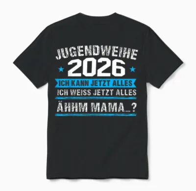 Jugendweihe 2026 Mädchen Junge Unisex T-Shirt - Black