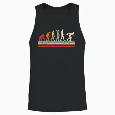 T-Shirt Homme Vintage Retro Funny Bowling Evolution T-Shirt Haut De Gamme Unisex Tank Top - Black