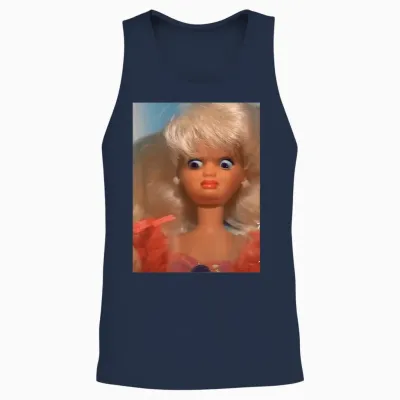Disgusting Doll Meme Face Unisex Tank Top - Navy
