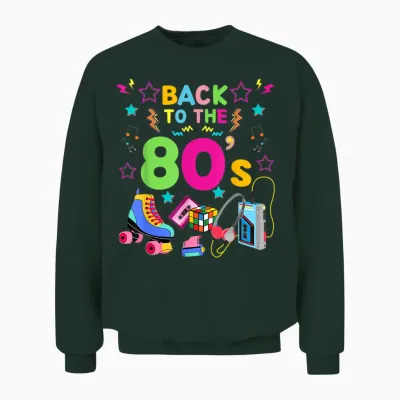 Best 80s Costume Theme Party Carnival - I Love 80s T-Shirt, Black Unisex Sweatshirt - Forest
