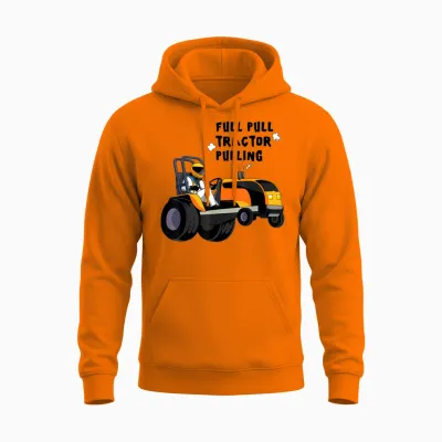 Traktor Pulling Shirt | Funny Power Puller Unisex Hoodie - Safety Orange