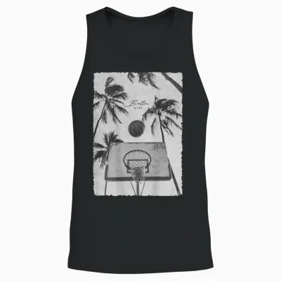 Basketball Hip Hop Urban Edgy Y2k Backprint Streetwear Unisex Tank Top - Black