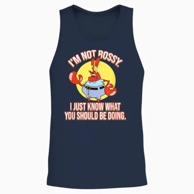 Mademark X Spongebob Squarepants - Eugene Krabs - I'm Not Bossy Unisex Tank Top - Navy