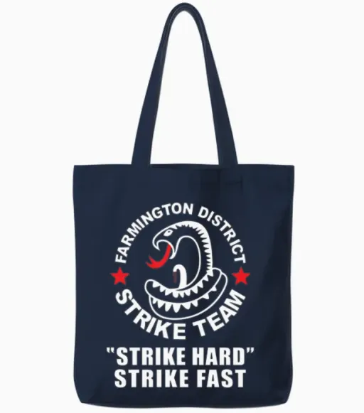 The Shield Inspired Farmington District Strike Tote Bags in Navy