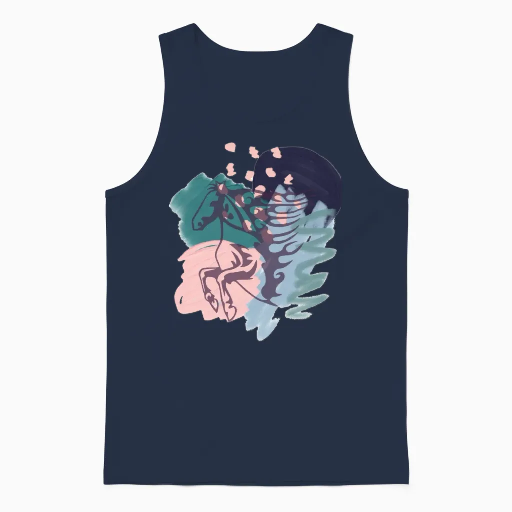Horse Lovers Gift Unisex Tank Top in Navy
