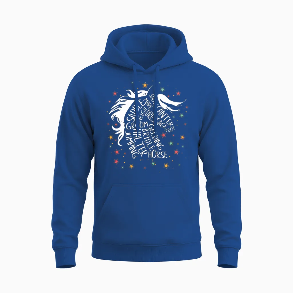 Girls Horse Hobby Horses Horseback Unisex Hoodie in Royal
