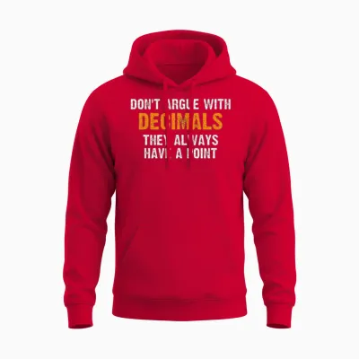 Math Pun Math Joke Decimal Math Teacher Unisex Hoodie - Red