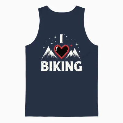 I Love Biking Bike Cycling Gravel Bike Mtb Unisex Tank Top - Navy