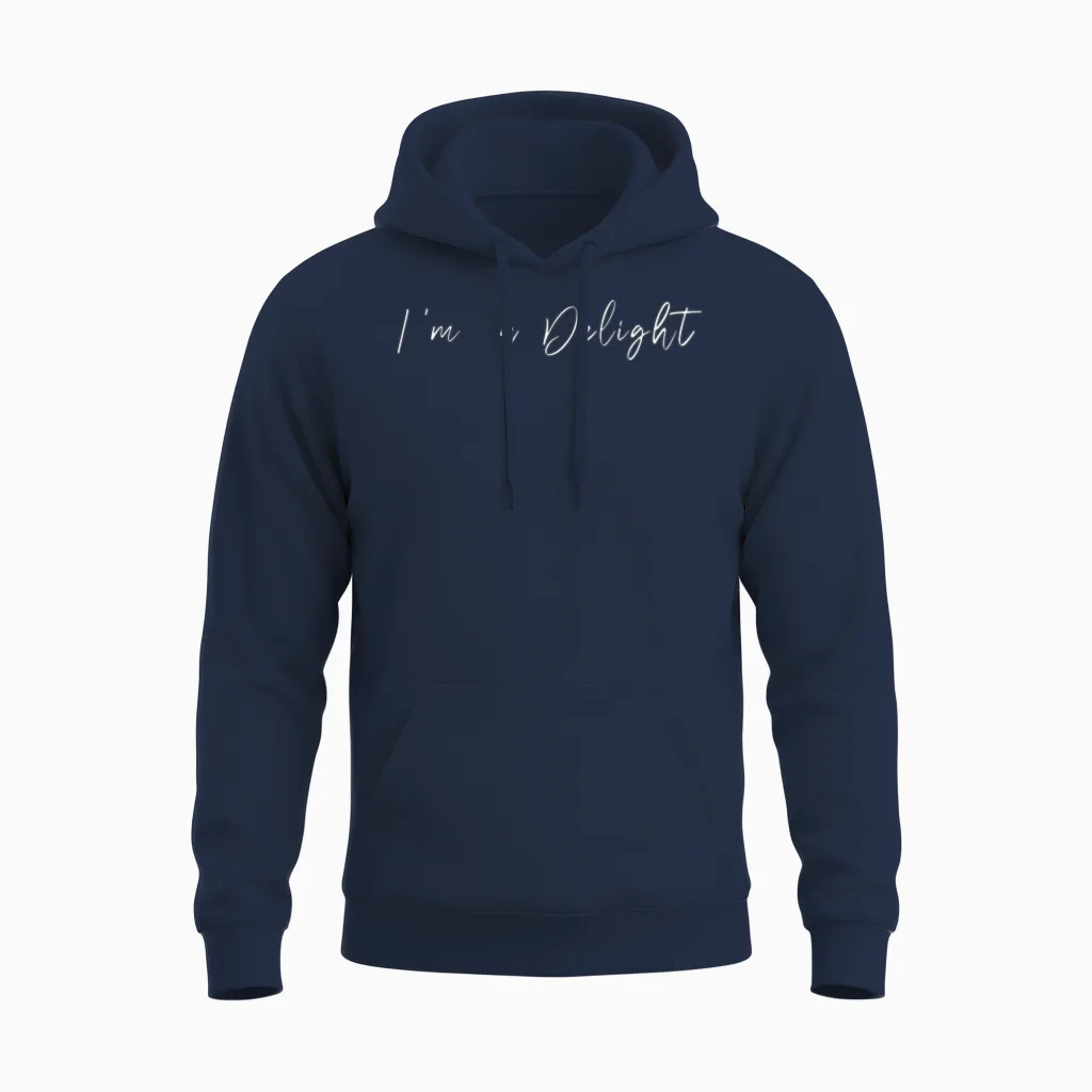 I'm a Delight Funny Unisex Hoodie in Navy