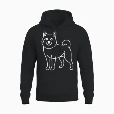 Shiba Inu Minimalismus Hunde Unisex Hoodie - Black