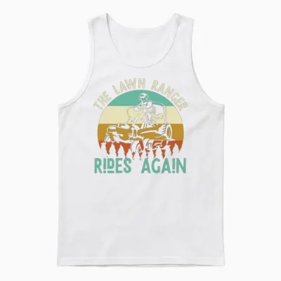 The Lawn Ranger Lawn Mower Tractor Unisex Tank Top - White