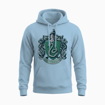 Harry Potter Slytherin House Crest T-Shirt Small Unisex Hoodie - Light Blue