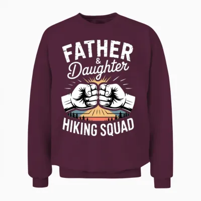Father Daughter Hiking Squad Hiking Unisex Sweatshirt - Maroon