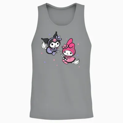 My Melody Kuromi Little Witches Halloween Unisex Tank Top - Sport Grey
