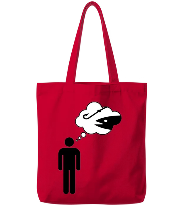 Thinking About Fishing Tote Bags - Red