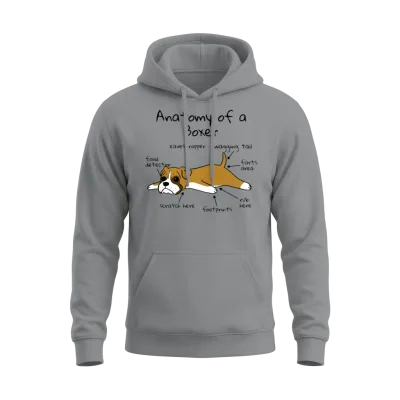 Anatomy of a Boxer Dog Unisex Hoodie - Sport Grey