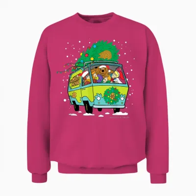 Scooby Doo Christmas Mystery Machine Unisex Sweatshirt - Heliconia