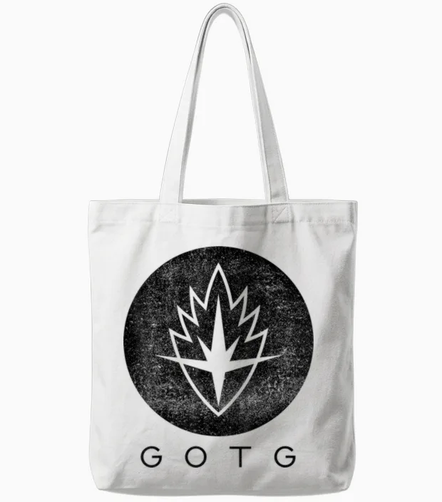 Marvel Guardians of the Galaxy Symbol Graphic Tote Bags in White