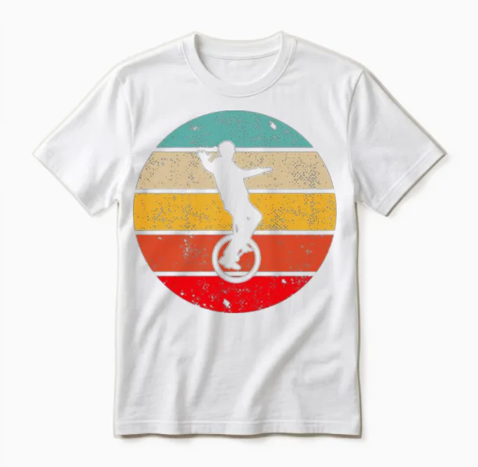 Unicycle Retro Unisex T-Shirt in White