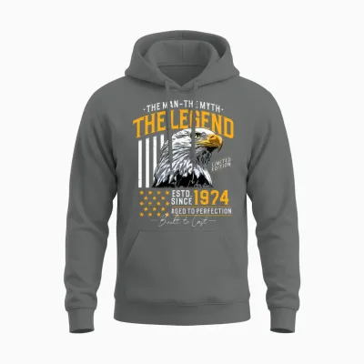 Jahrgang 1974 Mann Mythos Legende Geburtstag Unisex Hoodie - Graphite Heather