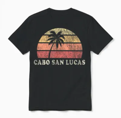 Cabo San Lucas 70s Throwback Unisex T-Shirt - Black