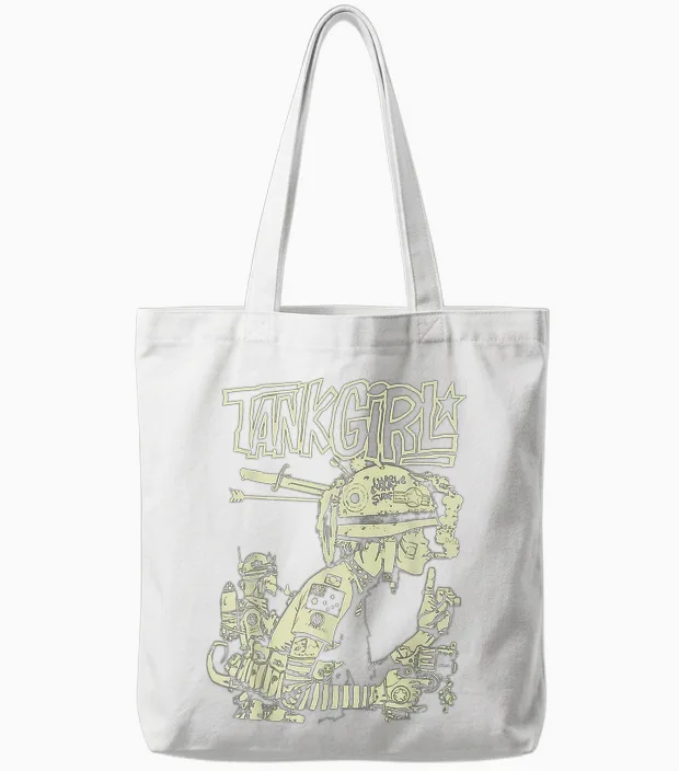 Tank Girl Tote Bags in White