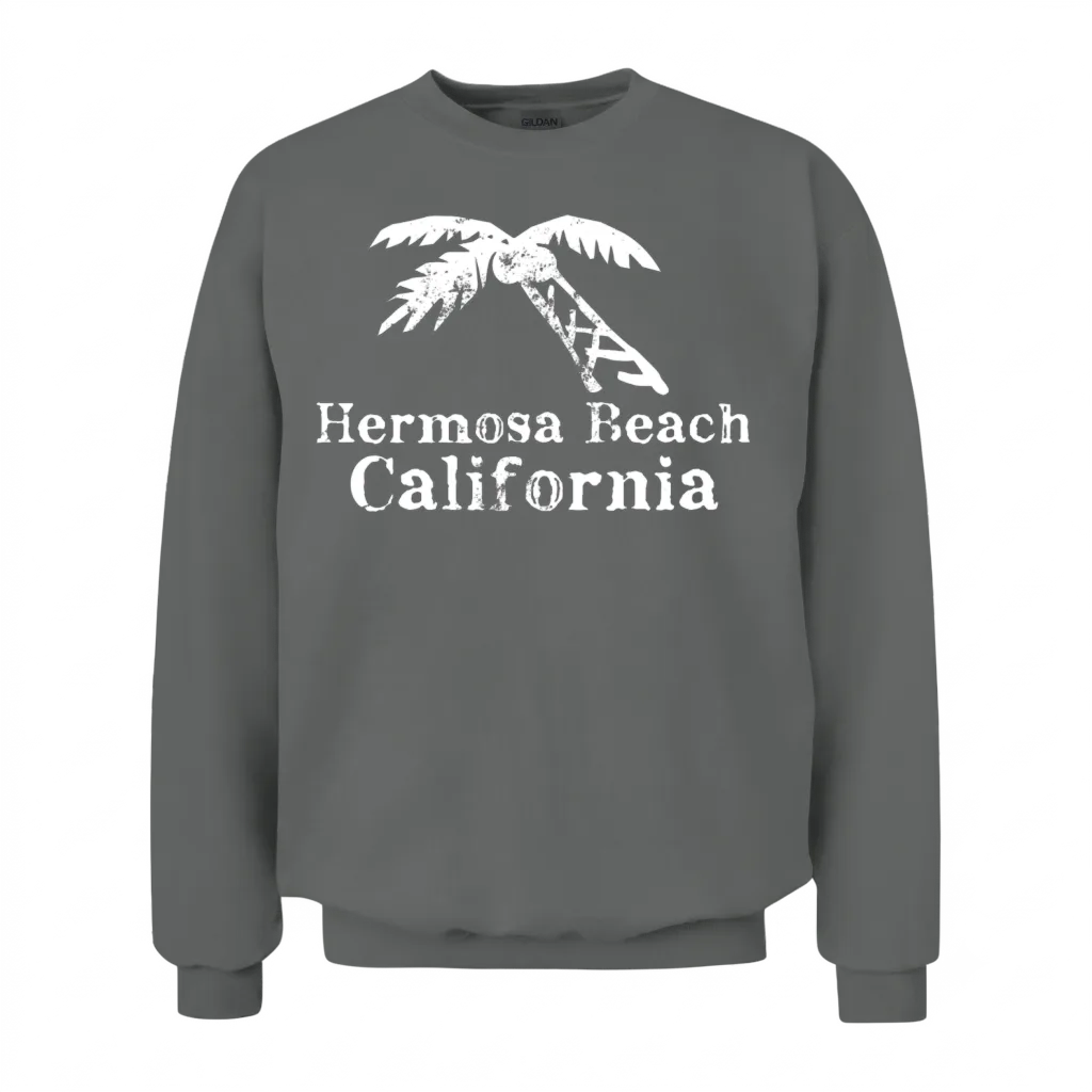 Hermosa Beach California Palm Tree Souvenirs Gifts Unisex Sweatshirt - Graphite Heather