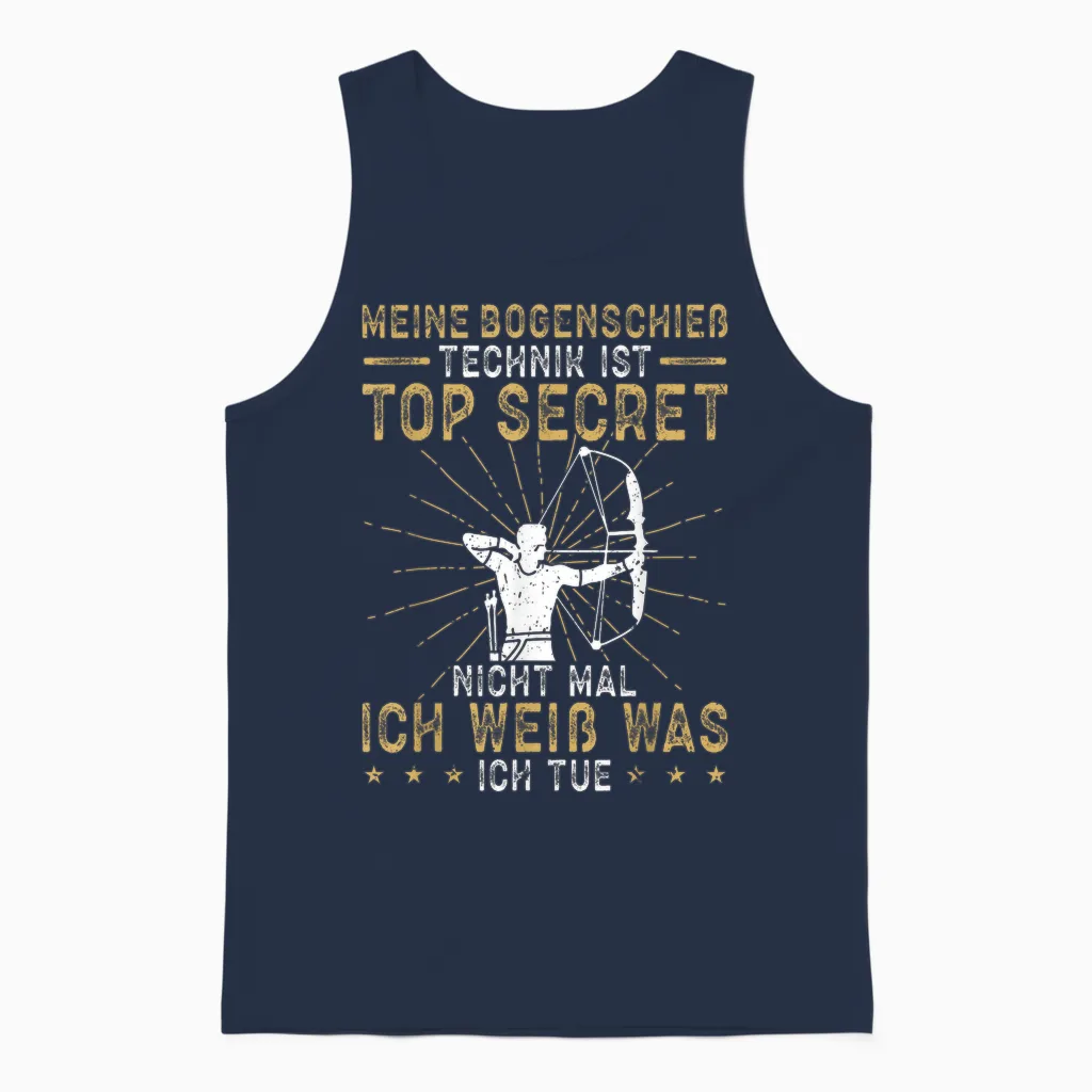 Bogenschießen Lustiges Design Bogenschießen Meine Bogenschieß Technik Archery Unisex Tank Top in Navy