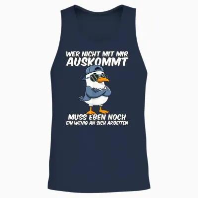 Lustige Tshirts Männer Wer Nicht Mit Mir Auskommt Muss Eben Unisex Tank Top - Navy