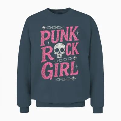 Punk Rock Girl - Punk Rock Music Rocker Musician Unisex Sweatshirt - Dark Heather