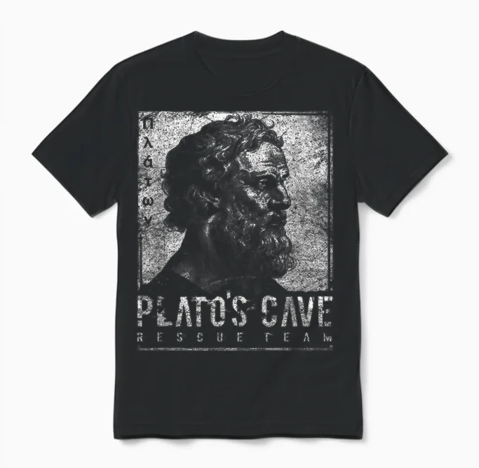 Platos Cave Rescue Team Platons Höhlengleichnis Philosophie Unisex T-Shirt in Black
