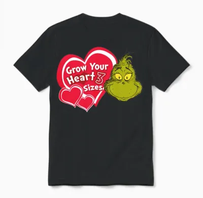 Dr. Seuss Grinch Grow Your Heart Unisex T-Shirt - Black