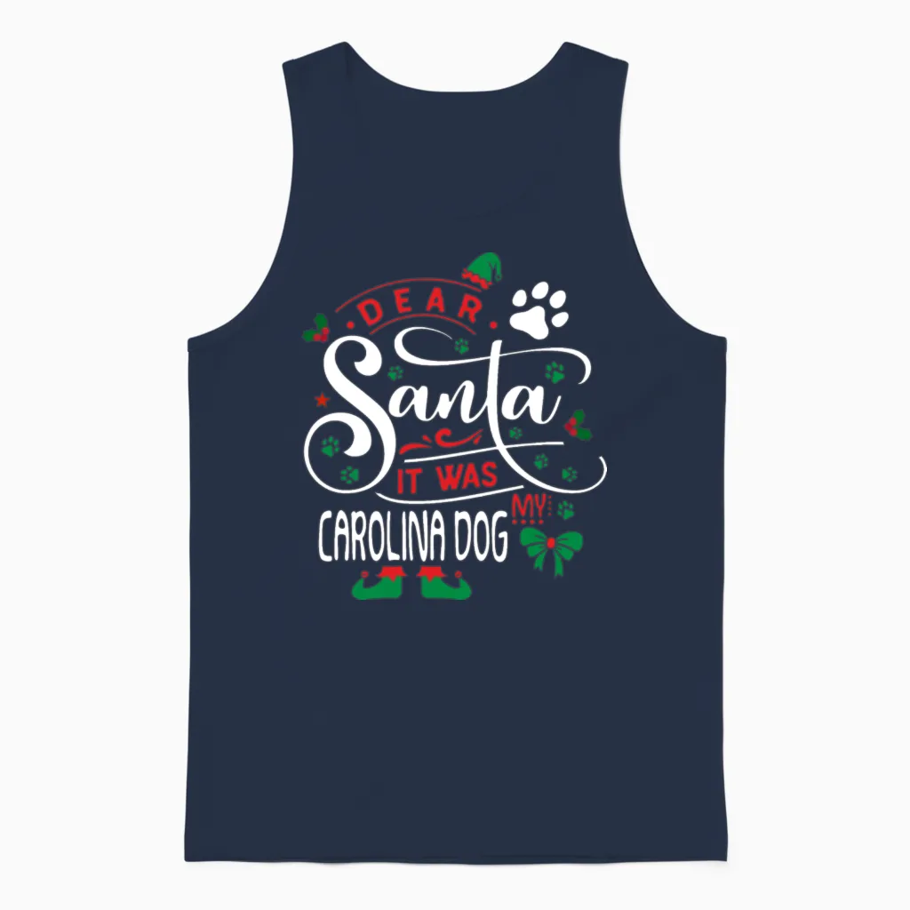 Carolina Dog Dog Christmas Dog Breed Unisex Tank Top in Navy