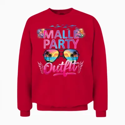 Malle Party Gruppenshirt Mallorca Outfit Damen Herren Party Unisex Sweatshirt - Red