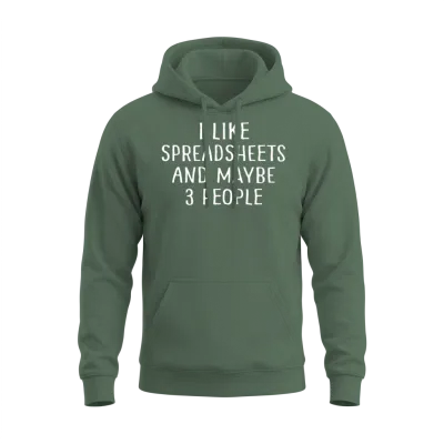 Funny Spreadsheet Gifts Spreadsheets Office Nerd Unisex Hoodie - Military Green